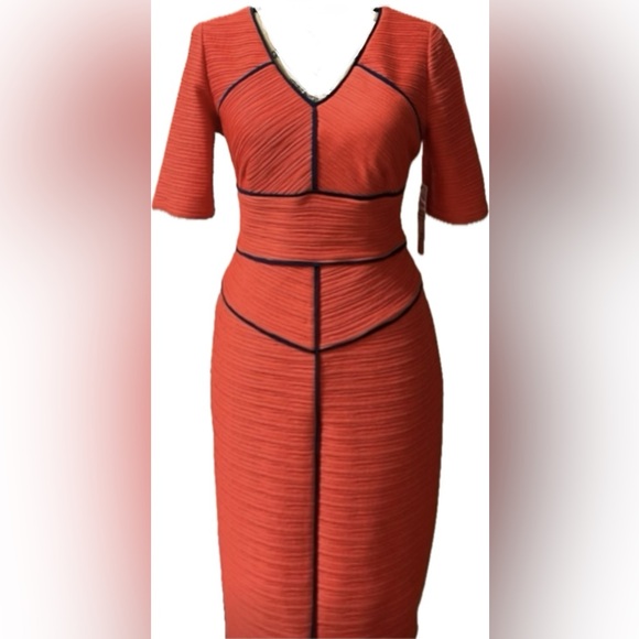 ❤️NUE by Shani Form Fitted dress Color is called Poppy  size 10 NWT - Picture 2 of 12